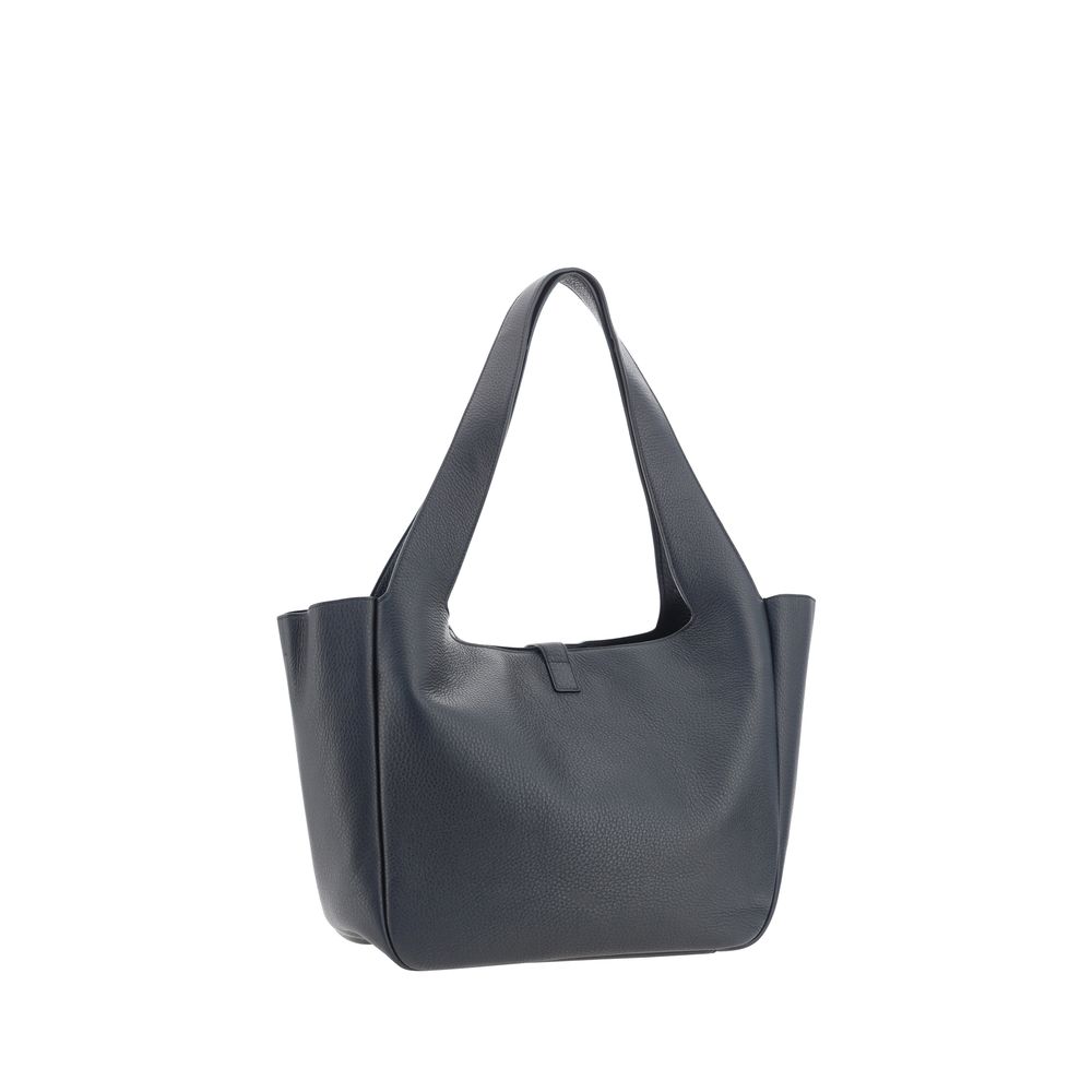 Saint Laurent Schwarze Bos Taurus Kalbsleder Schultertasche