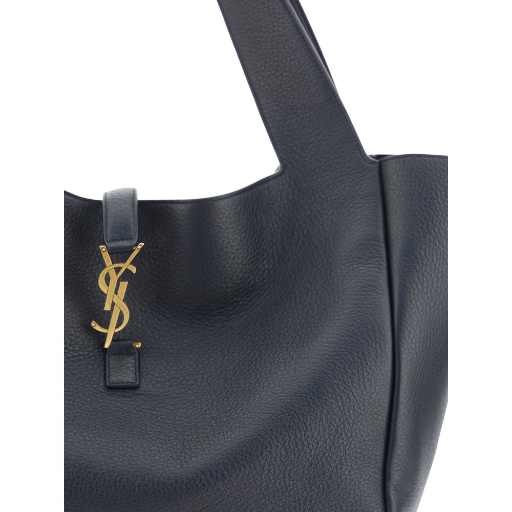 Saint Laurent Schwarze Bos Taurus Kalbsleder Schultertasche