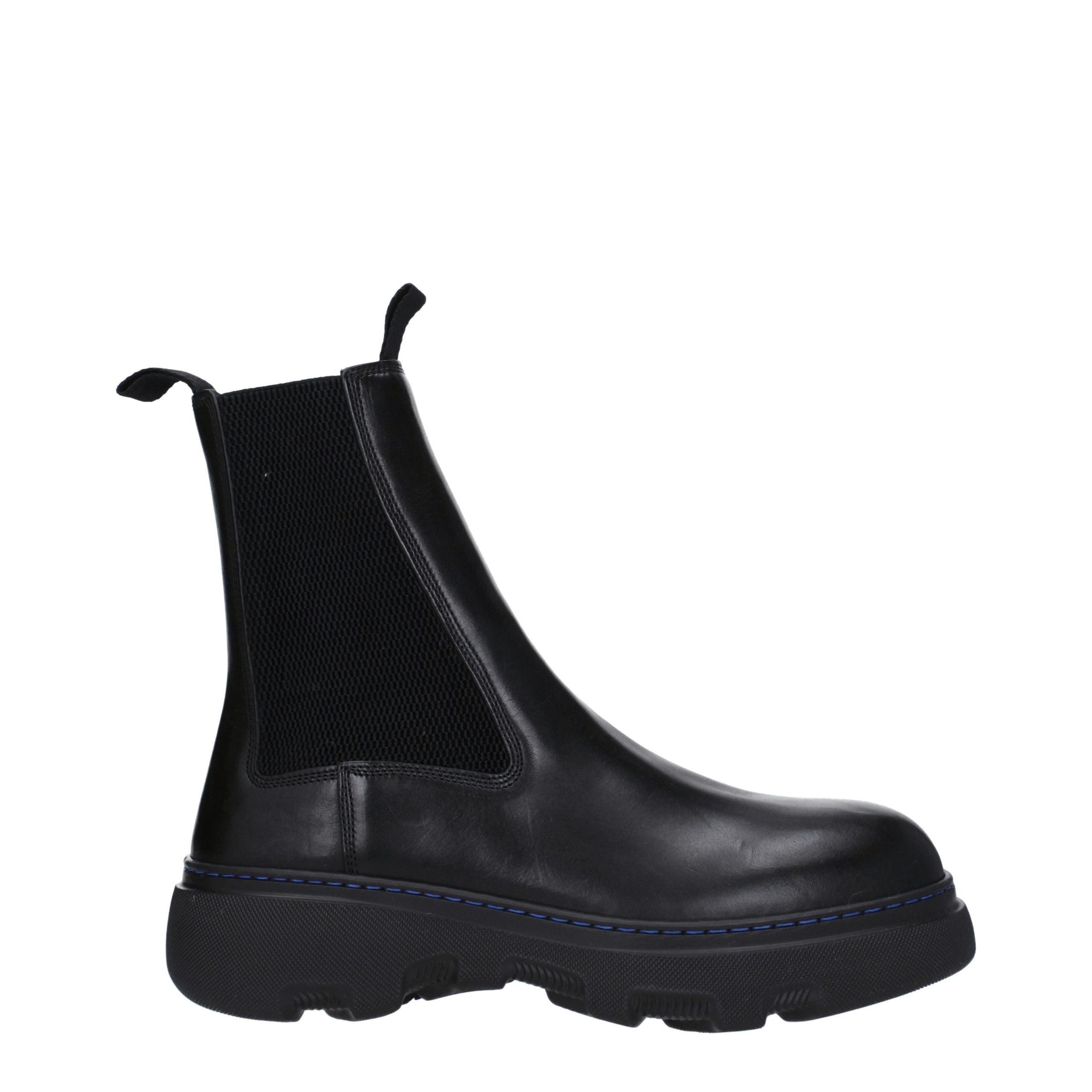 Burberry Schwarze Leder-Stiefeletten