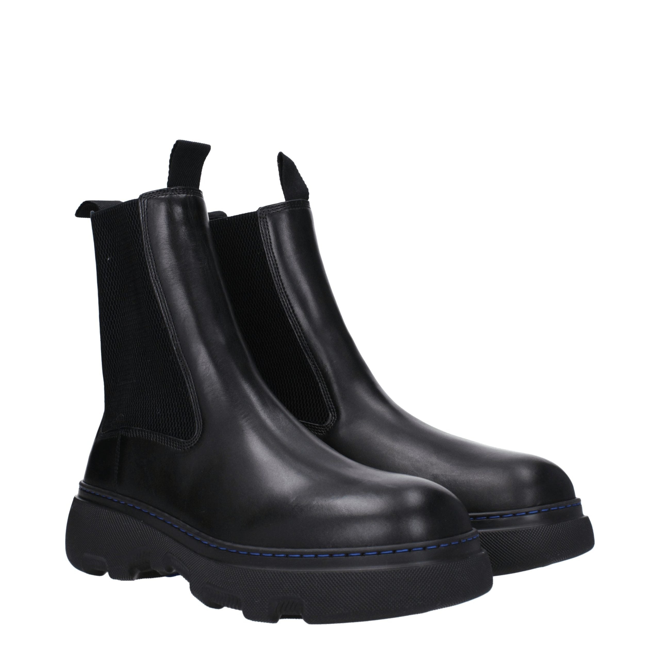 Burberry Schwarze Leder-Stiefeletten