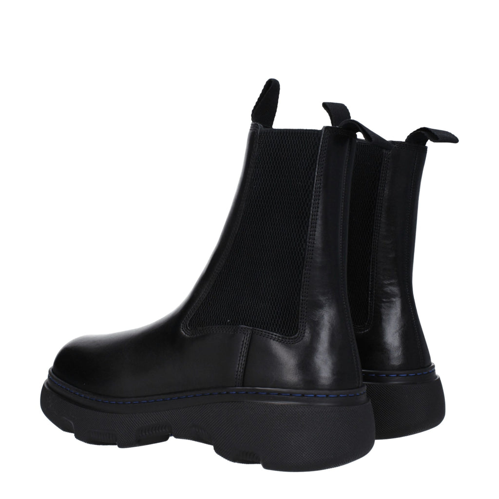 Burberry Schwarze Leder-Stiefeletten