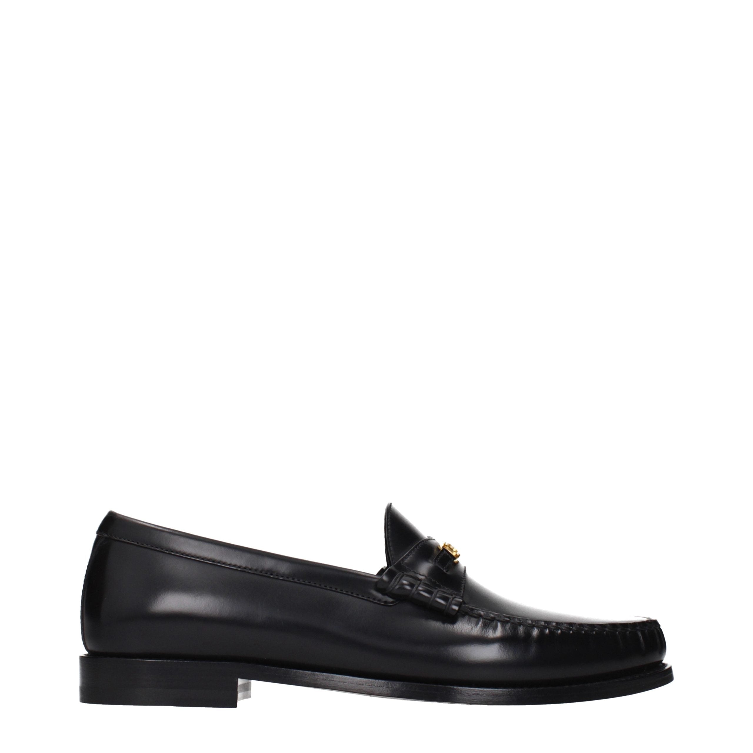 Celine Schwarze Leder Loafer zum Hineinschlüpfen