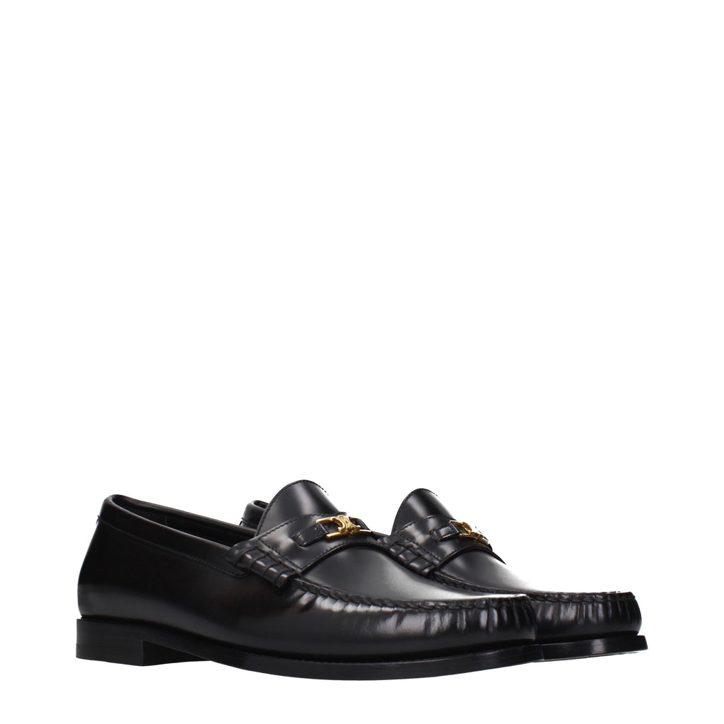 Celine Schwarze Leder Loafer zum Hineinschlüpfen
