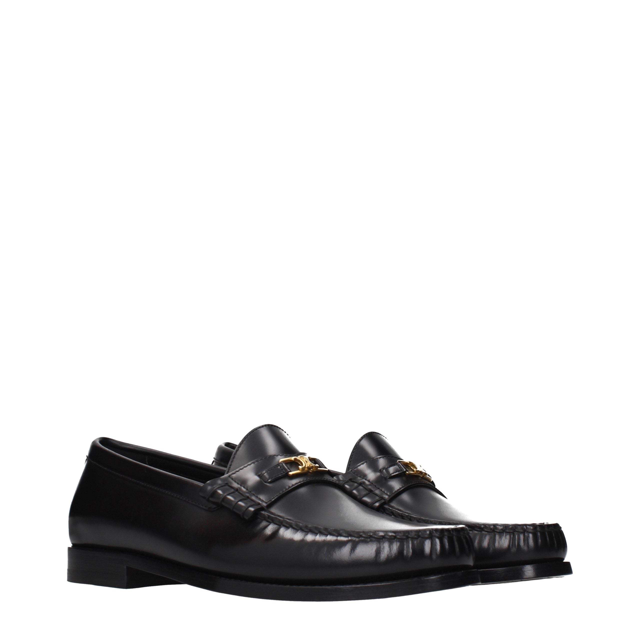 Celine Schwarze Leder Loafer zum Hineinschlüpfen