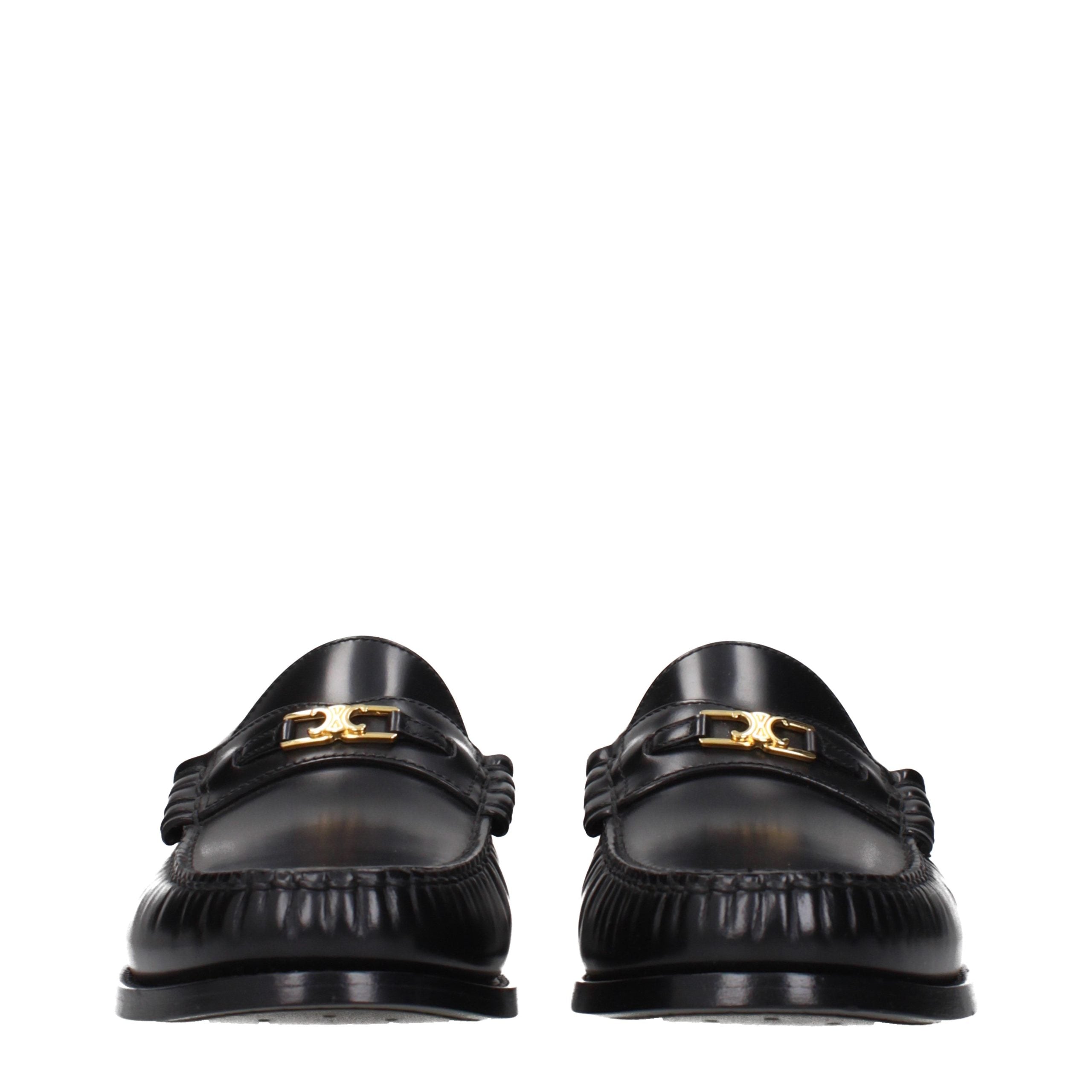 Celine Schwarze Leder Loafer zum Hineinschlüpfen
