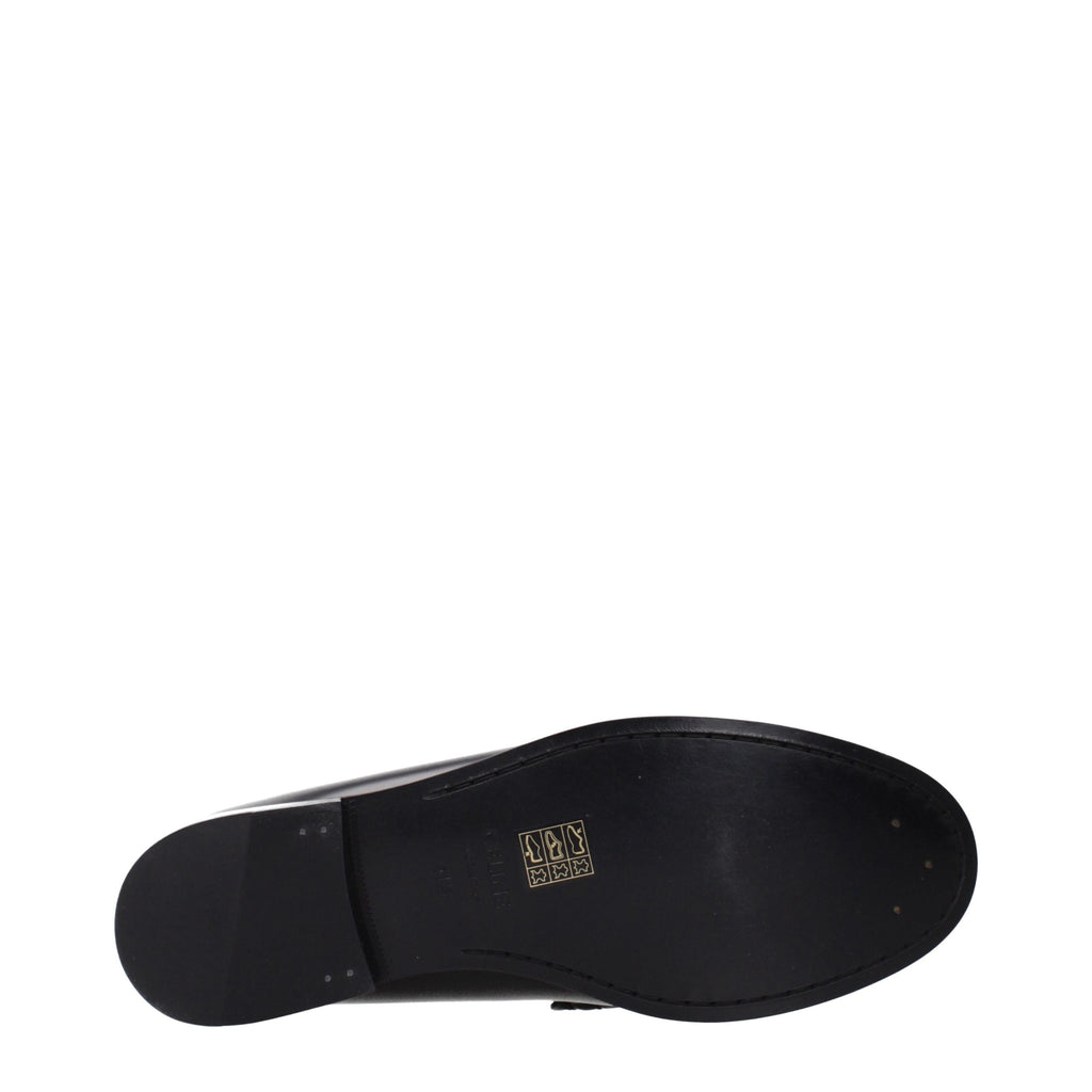 Celine Schwarze Leder Loafer zum Hineinschlüpfen