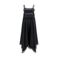 Ganni Schwarzes Seiden-Cocktailkleid