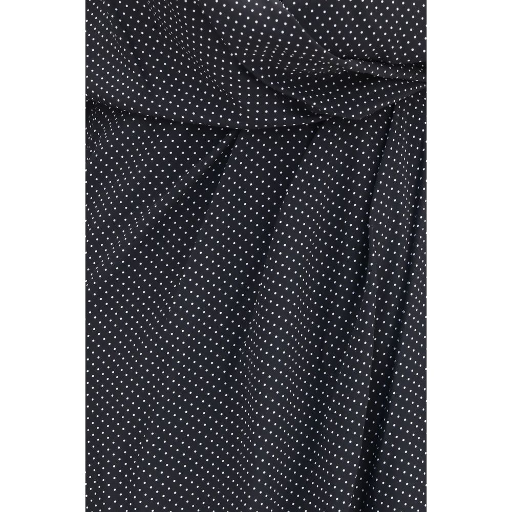 SA SU PHI Schwarzes Seiden-Maxikleid