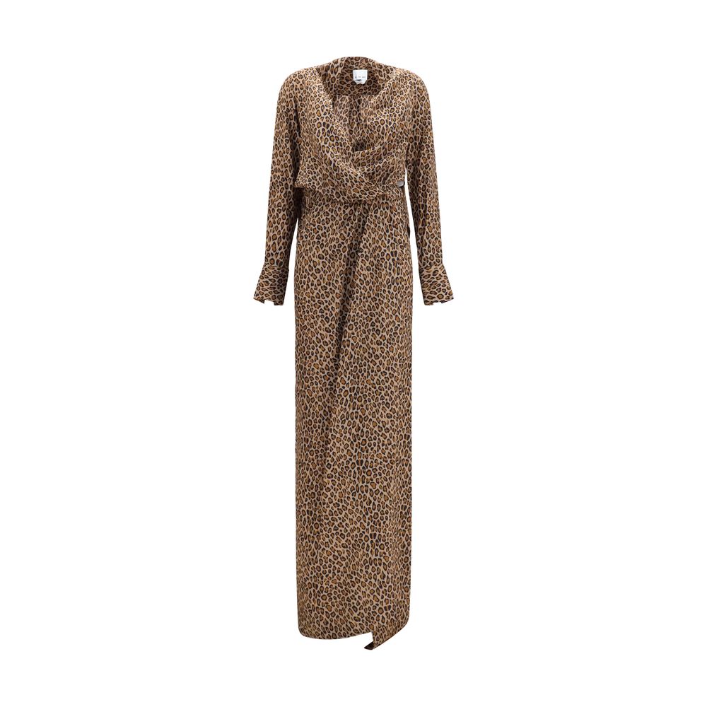 SA SU PHI Beige Seiden-Maxikleid