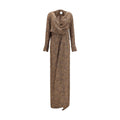 SA SU PHI Beige Seiden-Maxikleid