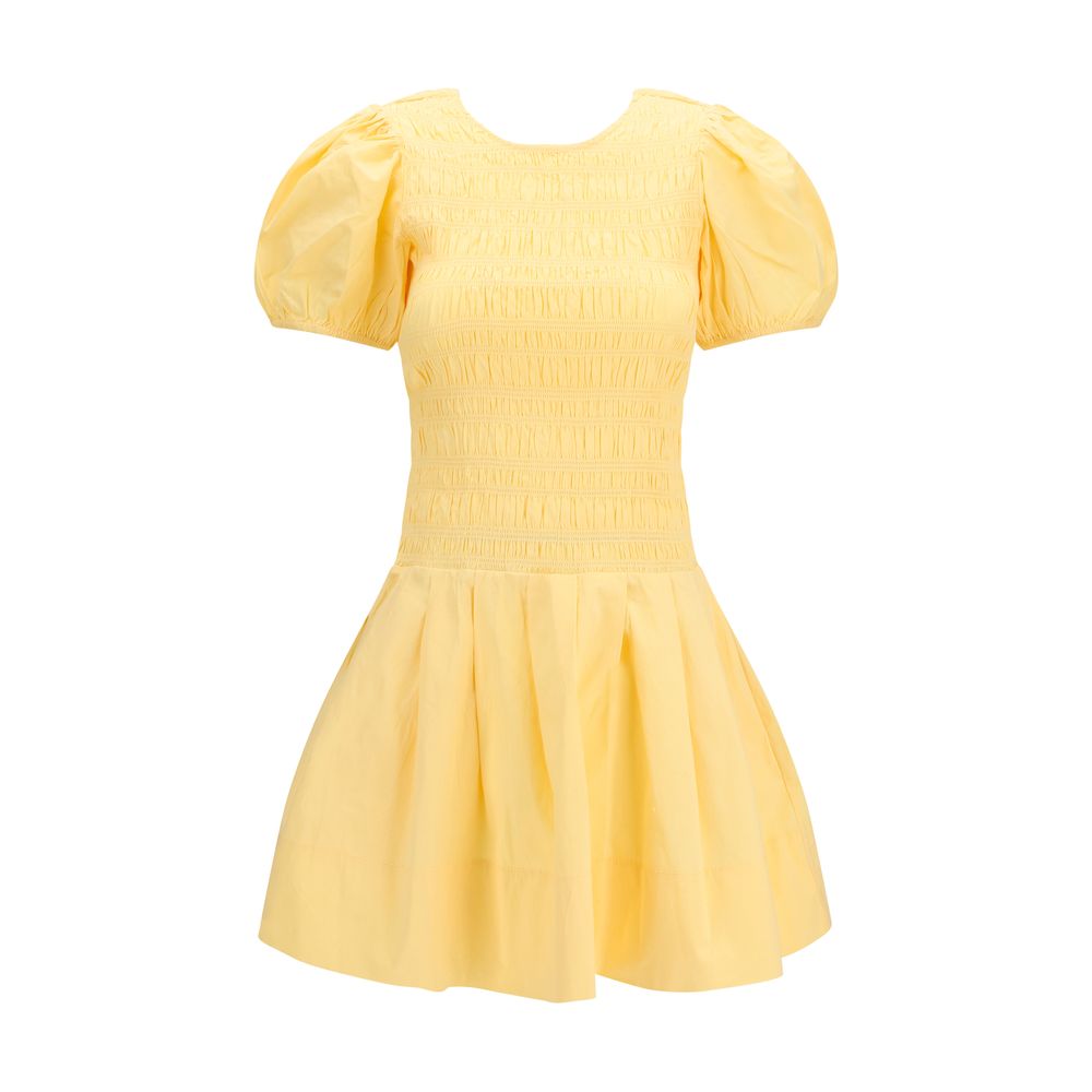 Ganni Zweifarbige Baumwoll-Freizeitkleid