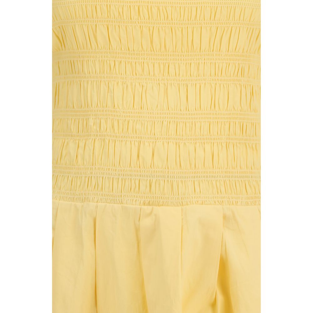 Ganni Zweifarbige Baumwoll-Freizeitkleid