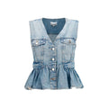 Ganni Blaue Jeansjacke aus Baumwolle