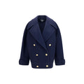 Balmain Blauer Wollmantel Oves Aries