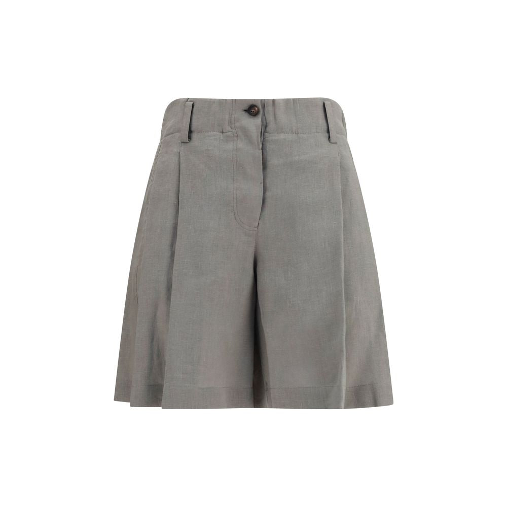 Brunello Cucinelli Zweifarbige Leinen-Bermudashorts