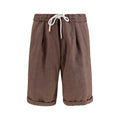 Brunello Cucinelli Braune Leinen-Bermudashorts