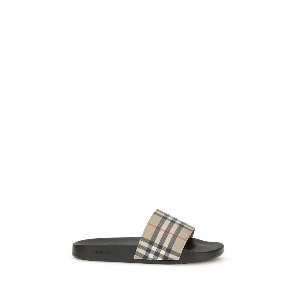 Burberry Schwarze Gummipantoletten