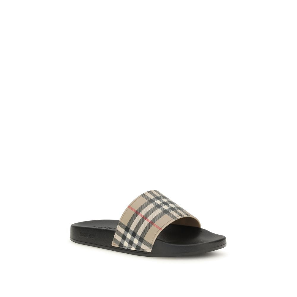 Burberry Schwarze Gummipantoletten