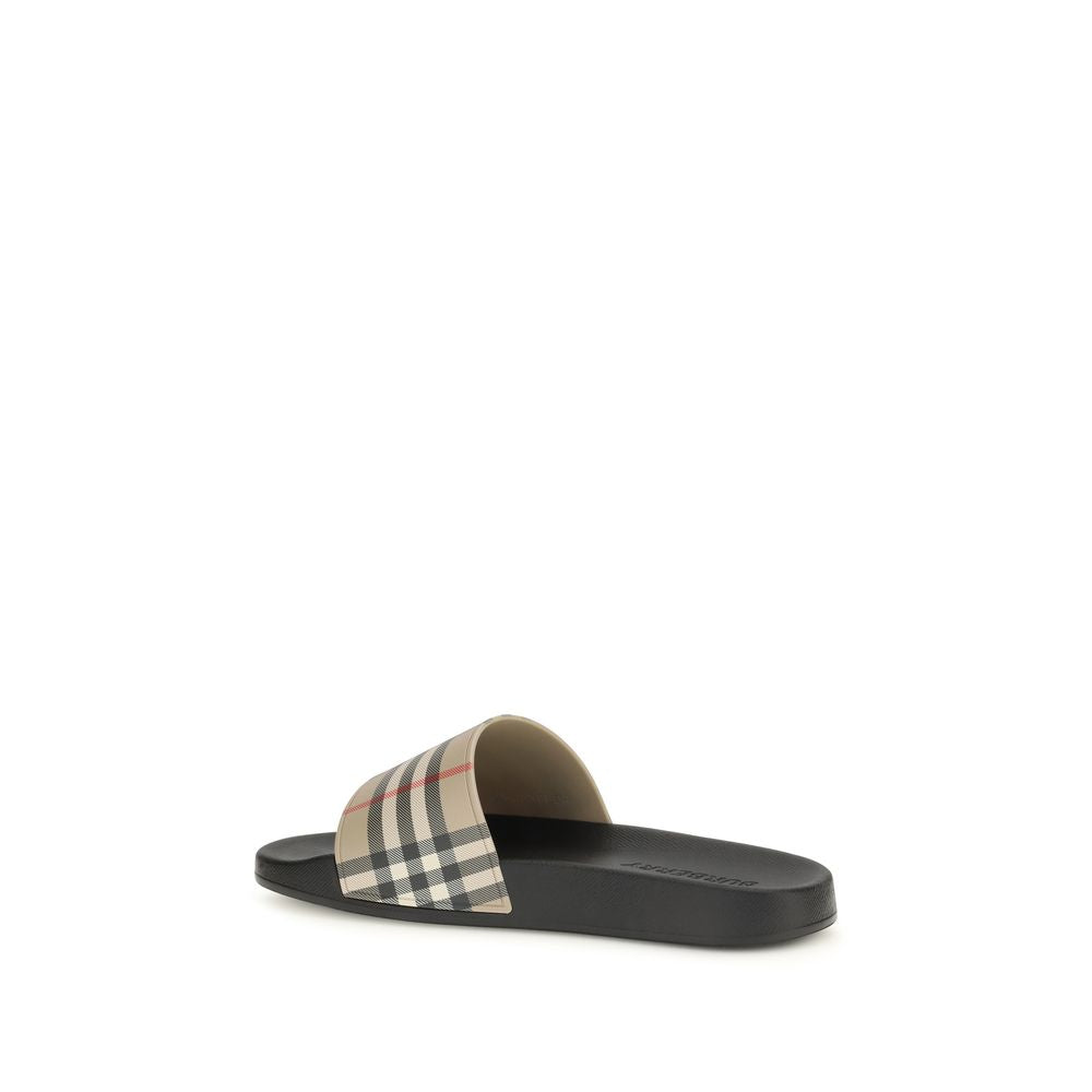 Burberry Schwarze Gummipantoletten
