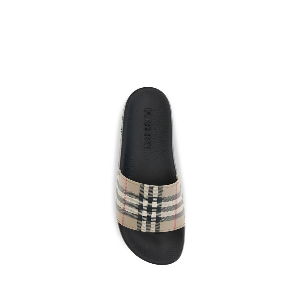 Burberry Schwarze Gummipantoletten