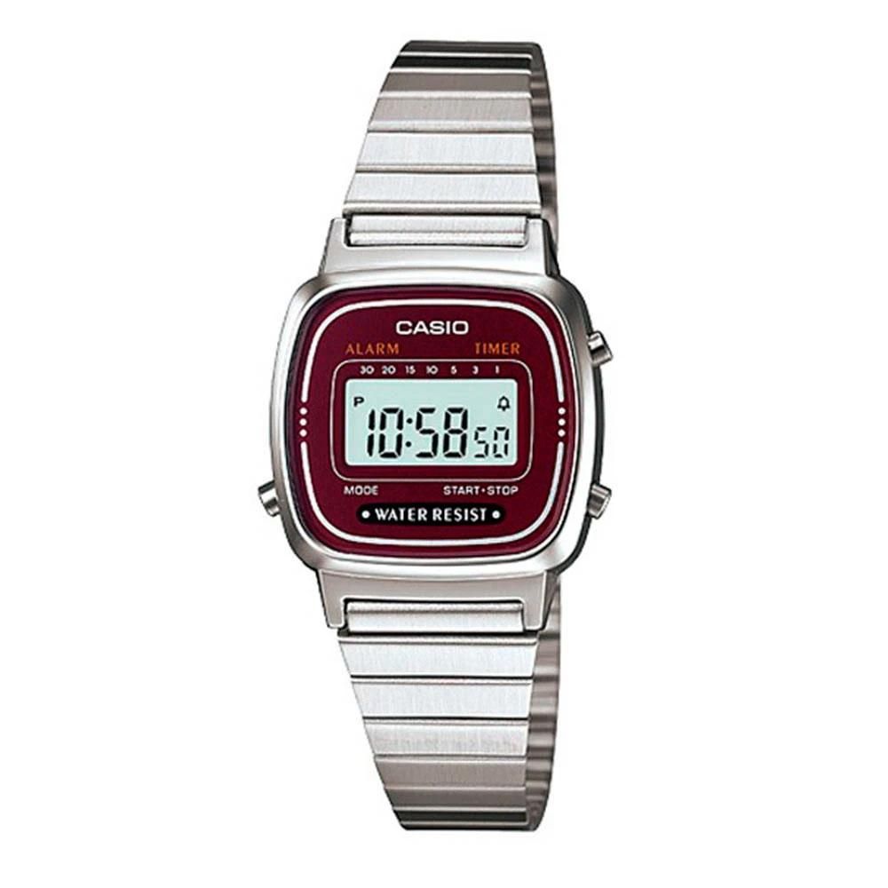 Casio Digitale Armbanduhr aus silbernem Edelstahl