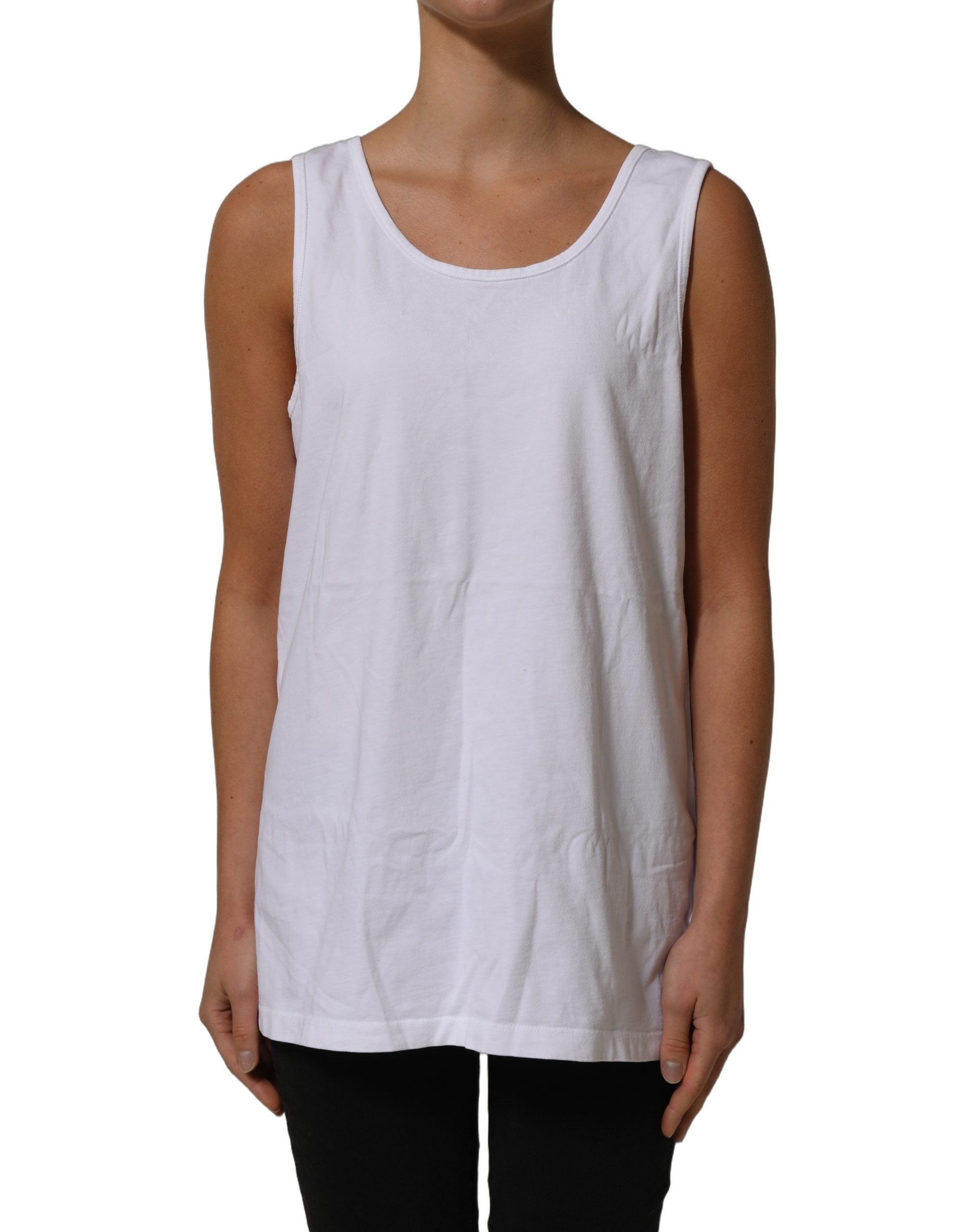 American Vintage Weißes ärmelloses Baumwoll-Rundhals-Tanktop