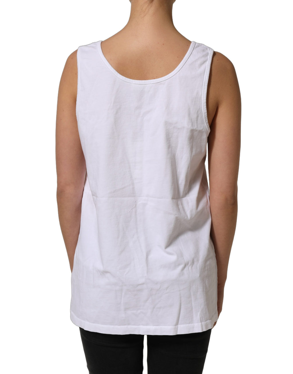 American Vintage Weißes ärmelloses Baumwoll-Rundhals-Tanktop