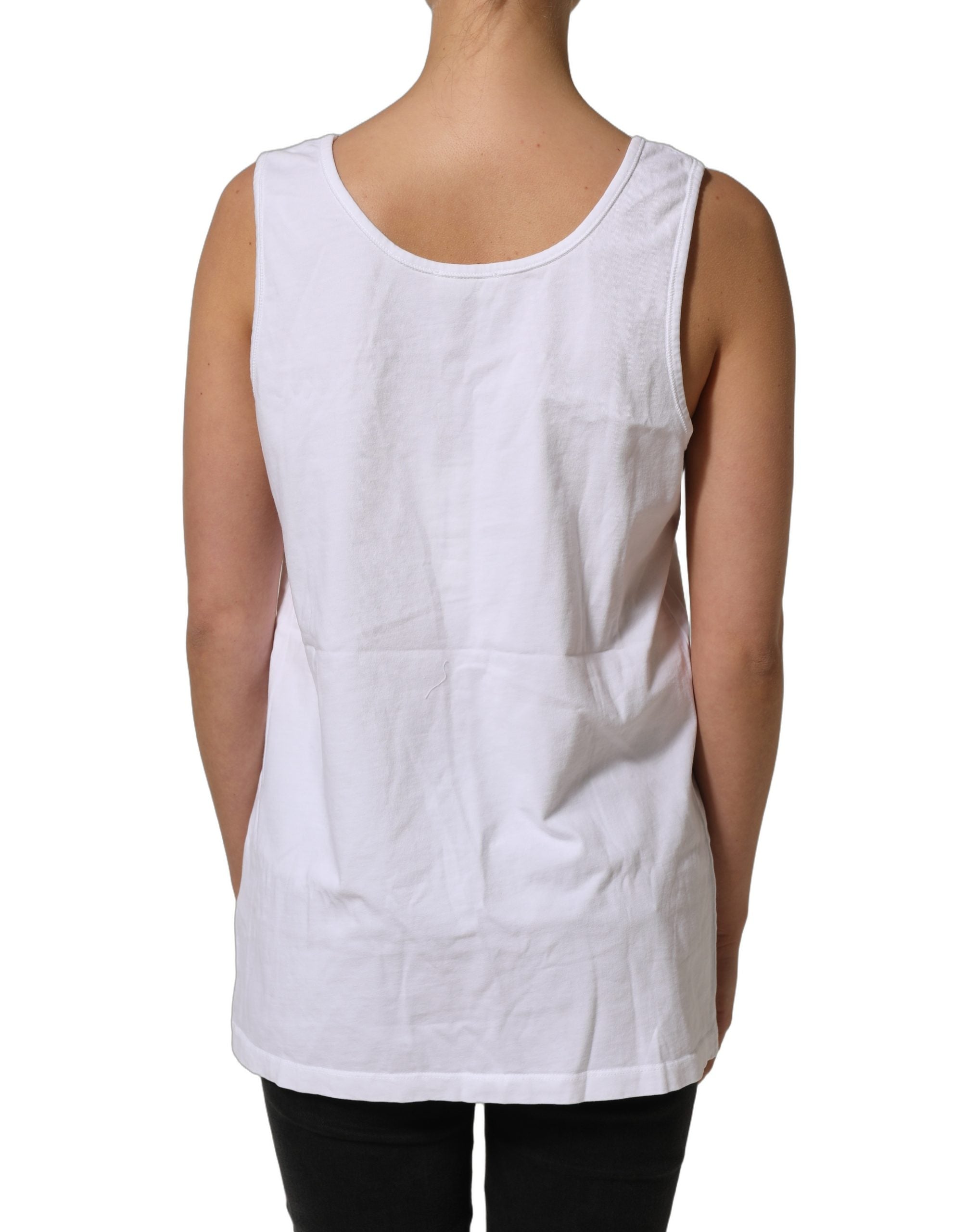 American Vintage Weißes ärmelloses Baumwoll-Rundhals-Tanktop