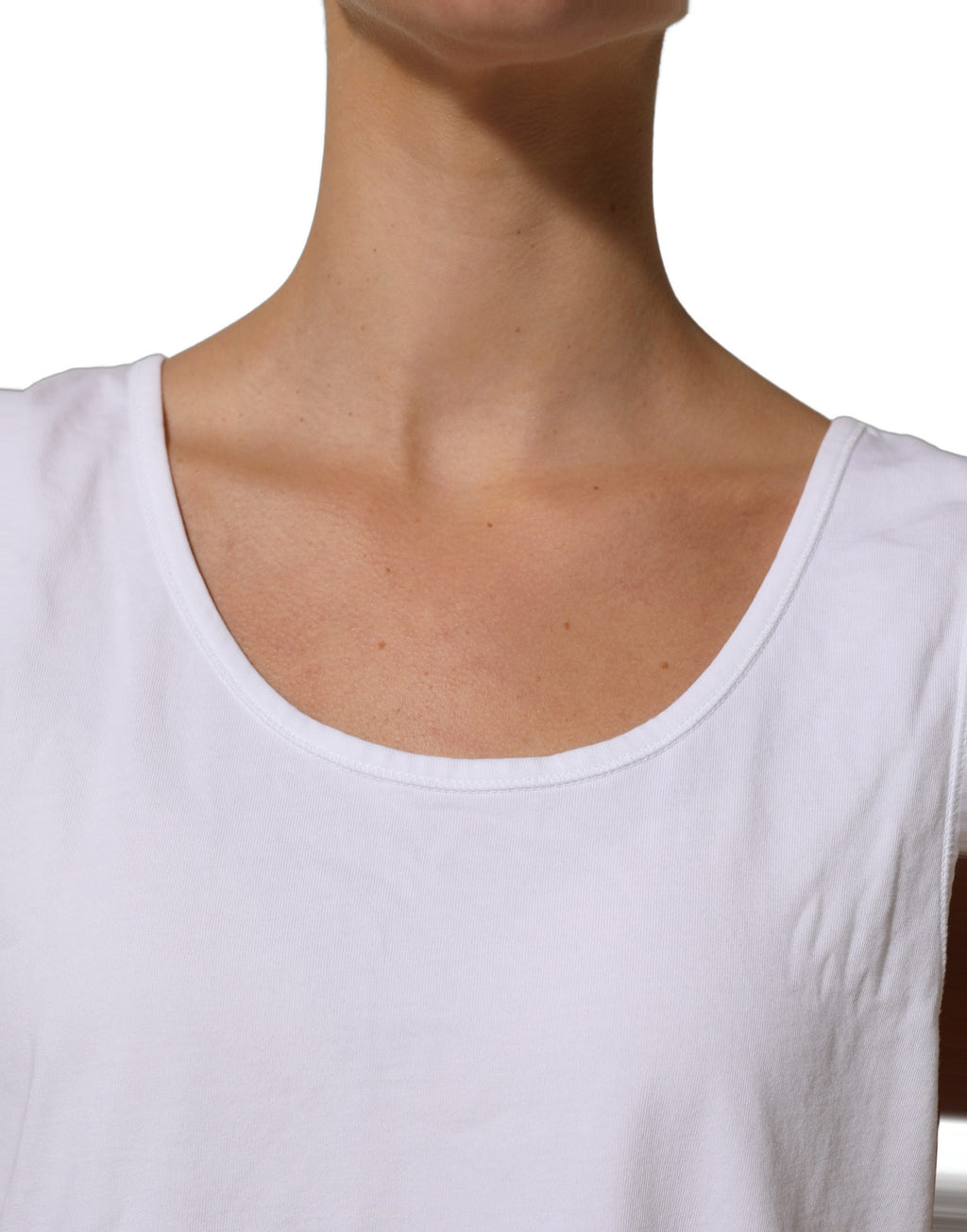 American Vintage Weißes ärmelloses Baumwoll-Rundhals-Tanktop