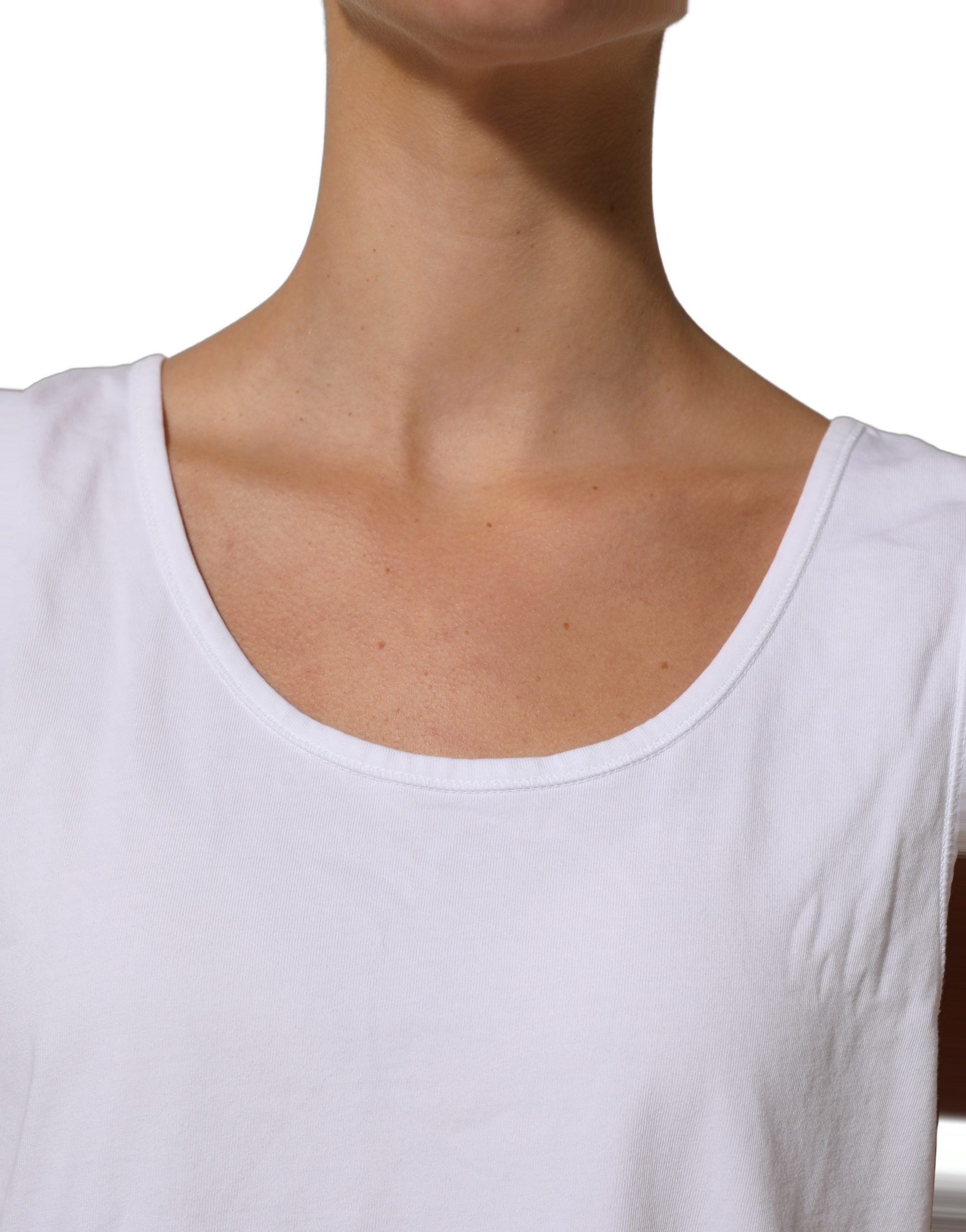 American Vintage Weißes ärmelloses Baumwoll-Rundhals-Tanktop