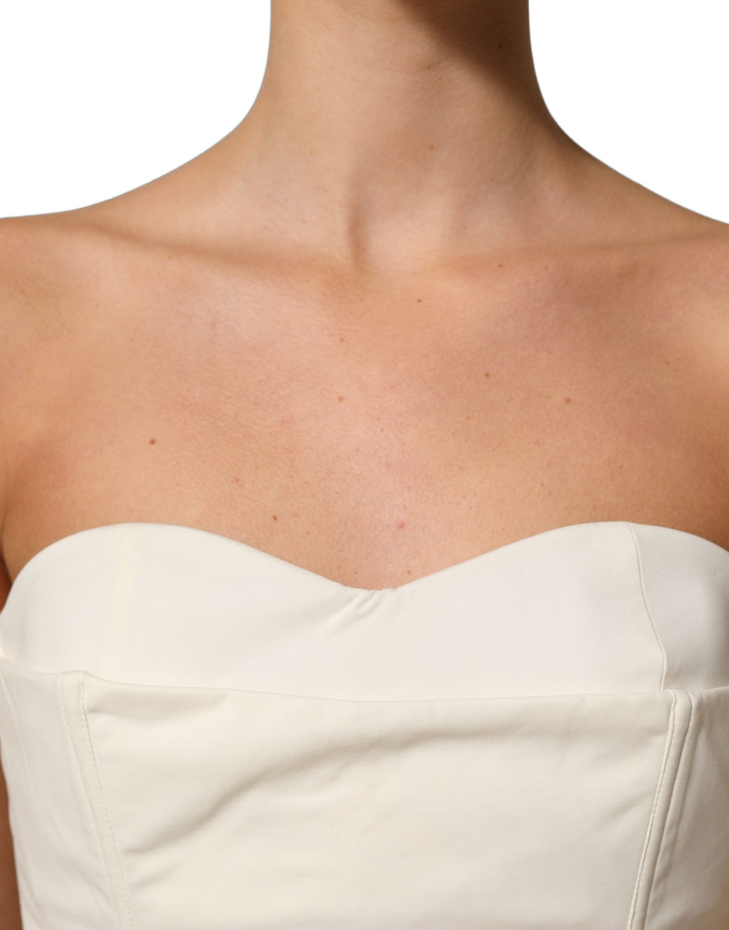 Elisabetta Franchi Trägerloses Korsett mit Herzausschnitt in Off-White