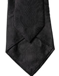 Dolce & Gabbana Schwarze Paisleymuster Seiden-Krawatte für Damen, verstellbar