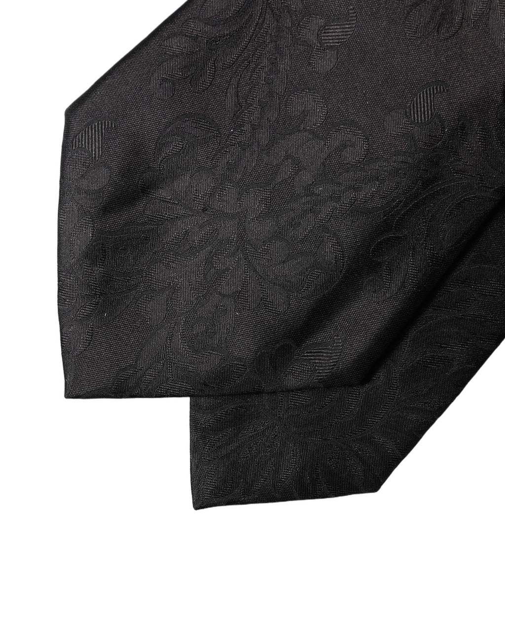 Dolce & Gabbana Schwarze Paisleymuster Seiden-Krawatte für Damen, verstellbar