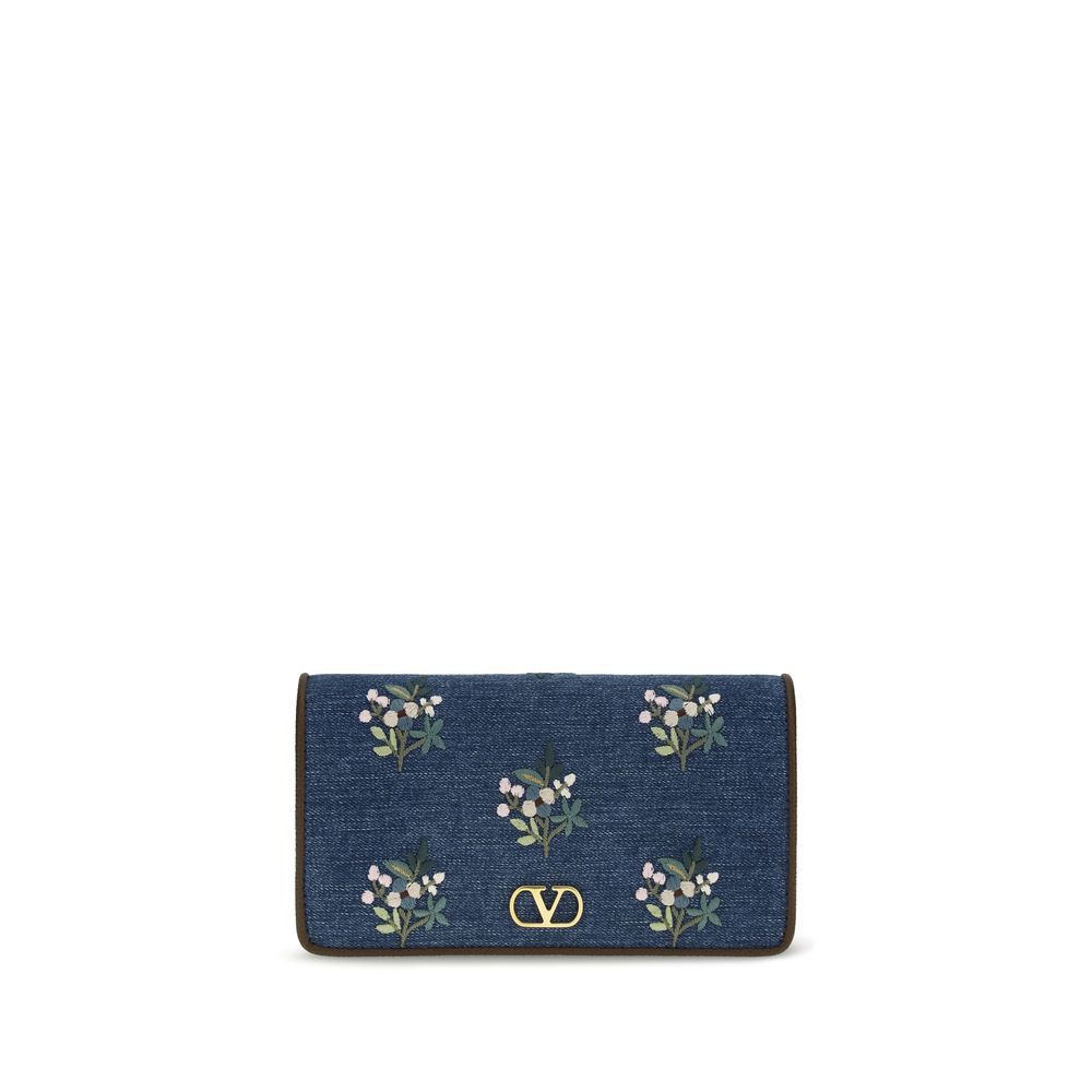 Valentino Garavani Blaue Baumwoll-Umhängetasche
