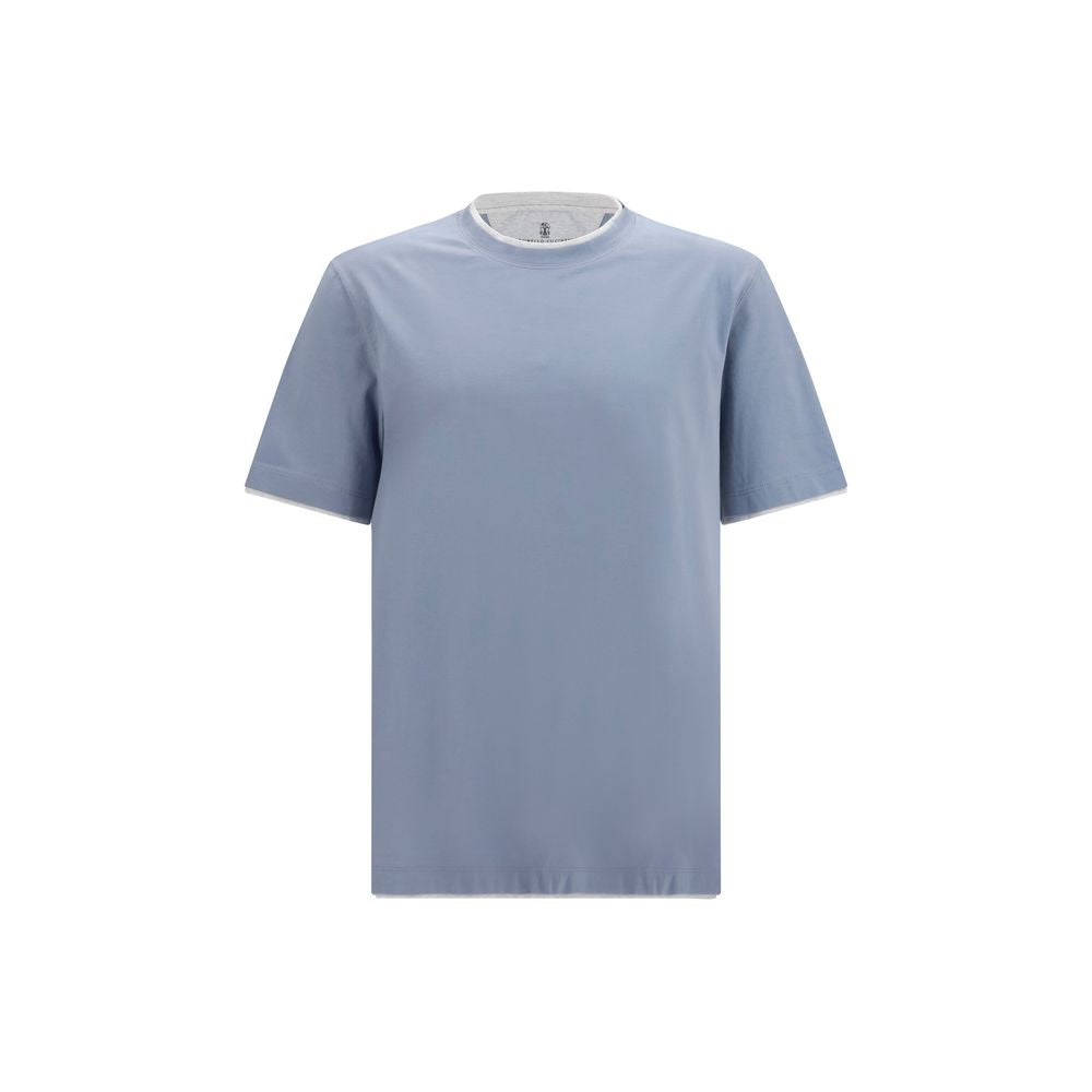 Brunello Cucinelli Blaues Baumwoll-T-Shirt