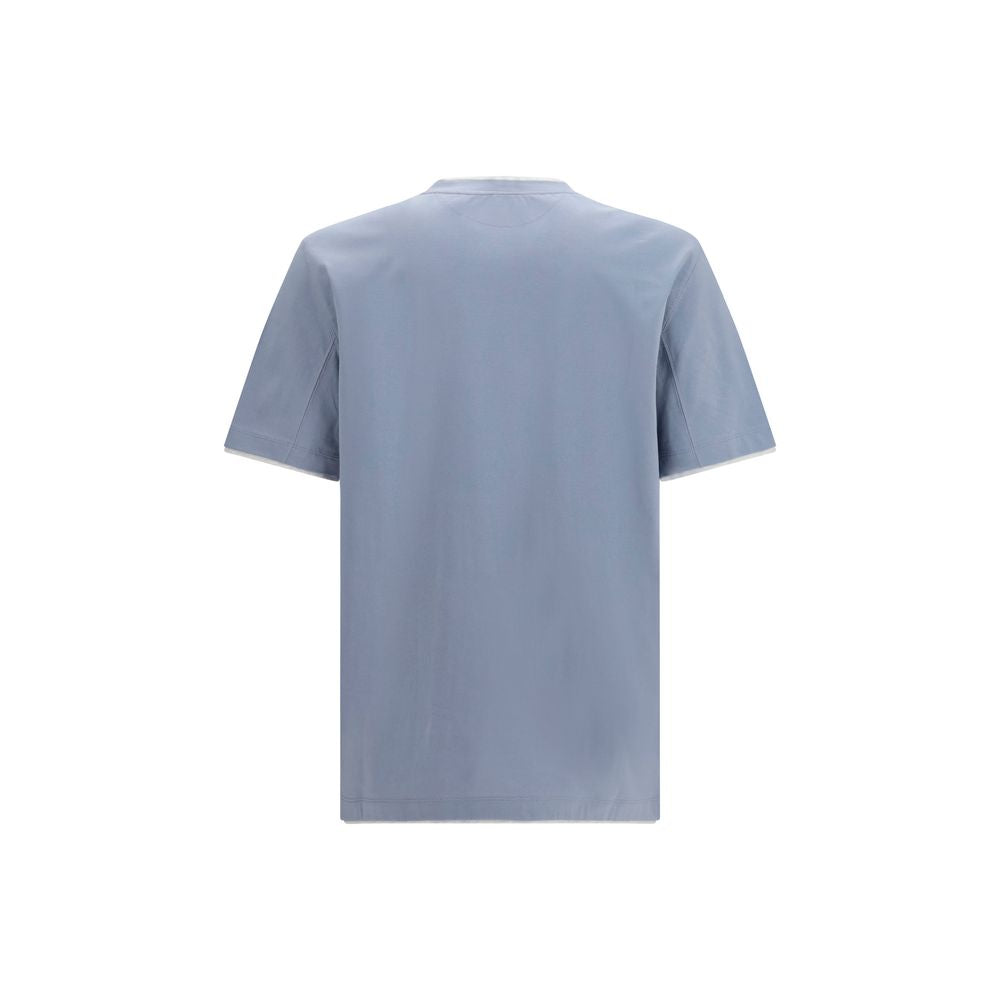 Brunello Cucinelli Blaues Baumwoll-T-Shirt