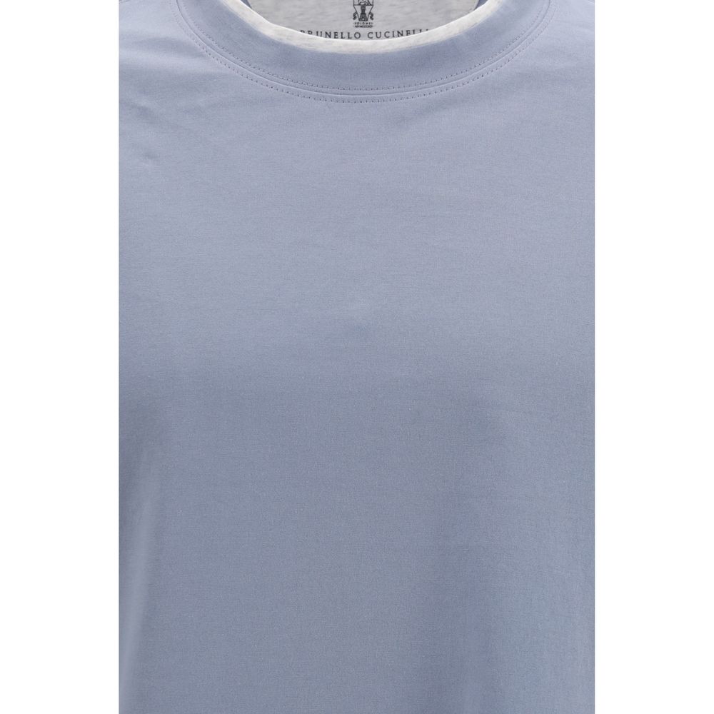 Brunello Cucinelli Blaues Baumwoll-T-Shirt