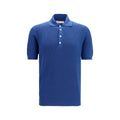 Brunello Cucinelli Blaues Baumwoll-Polohemd