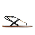 Fendi Schwarze flache Sandalen aus Leder
