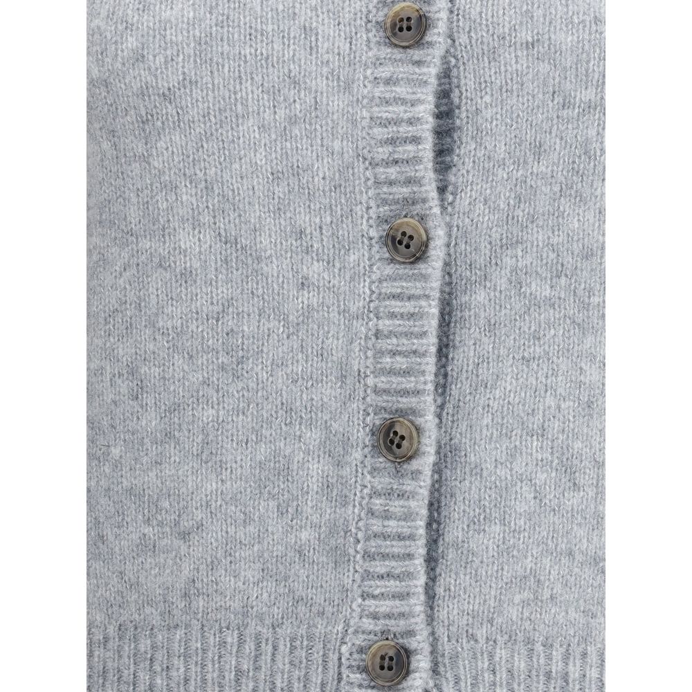 Lisa Yang Grauer Kaschmir-Strickjacke