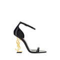 Saint Laurent Schwarze Bos Taurus Kalbsleder-Sandalen mit Stilettoabsatz