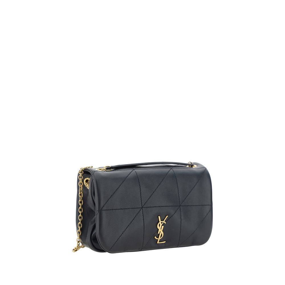 Saint Laurent Schwarze Lammleder Schultertasche Ovis Aries Aries