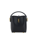 Saint Laurent Schwarze Bos Taurus Kalbsleder Schultertasche