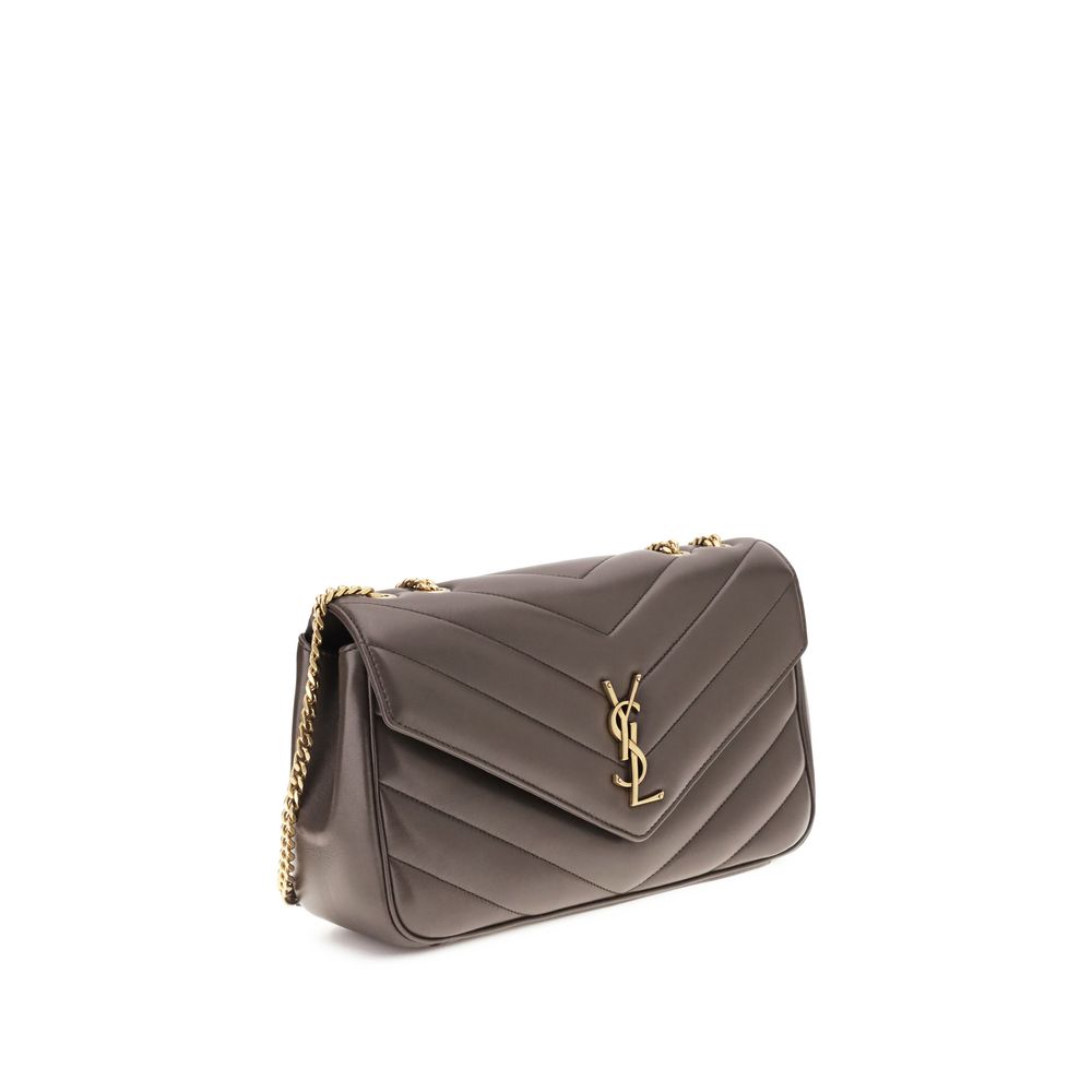 Saint Laurent Graue Lammleder Schultertasche Ovis Aries Aries