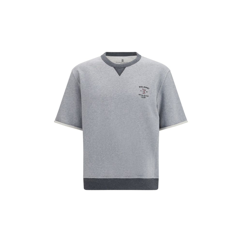 Brunello Cucinelli Grauer Baumwollpullover