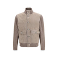 Brunello Cucinelli Beige Kalbsleder Bos Taurus Lederjacke