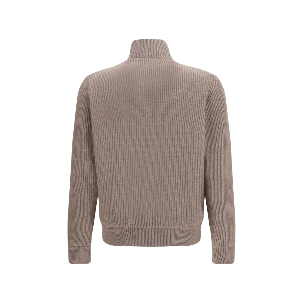Brunello Cucinelli Beige Kalbsleder Bos Taurus Lederjacke