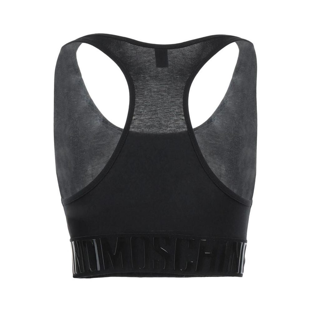 Moschino Schwarzer Baumwoll-Sport-BH
