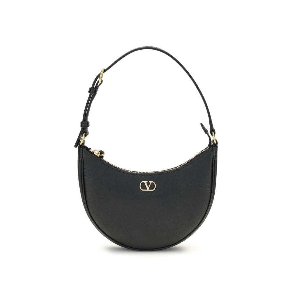 Valentino Garavani Schwarze Bos Taurus Kalbsleder Schultertasche
