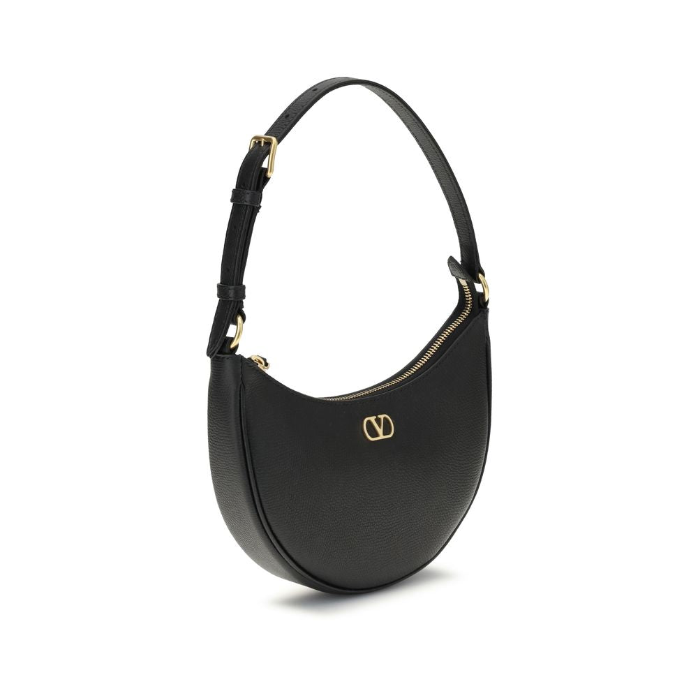 Valentino Garavani Schwarze Bos Taurus Kalbsleder Schultertasche